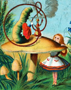 La chenille sur son champignon, vers 1900