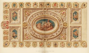 Le plafond de la salle du tribunal des échevins, Guildhall, Londres, 18e siècle 1886