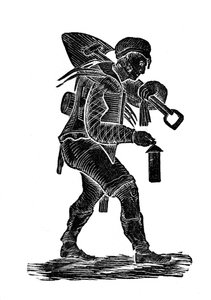 Le mineur portant ses outils et sa lampe de sécurité, 1890