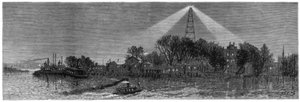 La lumière électrique à Hell Gate, New York, 1885