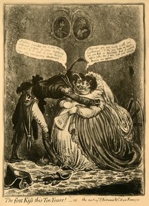 Le premier baiser en dix ans ! - ou - la rencontre de Britannia et du citoyen François, 1803, 1921