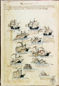 La flotte de Pedro Álvares Cabral en 1500. De Livro das Armadas