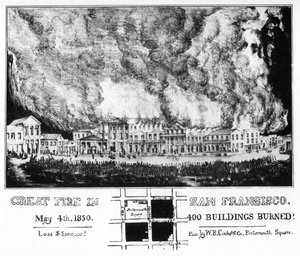Le grand incendie de San Francisco, Californie, 1850, 1937 - Unbekannt