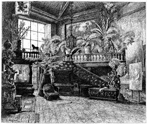Le grand atelier de Hans Makart, Vienne, Autriche, vers 1880-1882
