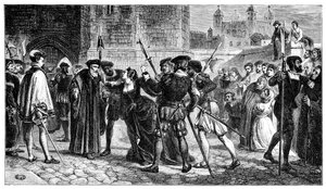 La rencontre de Sir Thomas More 1478-1535 et de sa fille, Margaret, 19ème siècle