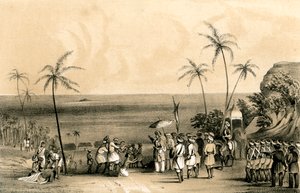 Les marchands de Calicut saisis et enchaînés à un rocher stérile par ordre de Tippoo Saib, 1847 - Unbekannt