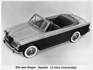 La nouvelle Singer Gazelle 1.5 litre cabriolet, vers 1956-1958