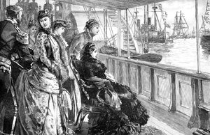 La reine passant en revue la flotte à Spithead, Hampshire, fin 19ème siècle, 1900