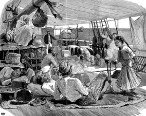 Troisième classe à bord du Kilwa, de Brindisi à la Birmanie, 1886