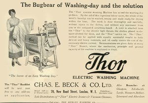 Thor : Machine à laver électrique - Chas E. Beck & Co. Ltd, 1920
