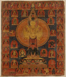 Chenresi aux mille bras, une forme cosmique du Bodhisattva Avalokiteshvara, 14e siècle