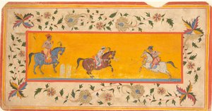 Trois joueurs de polo, début XVIIe siècle