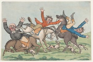 Trois cavaliers tombent de leurs montures, 1780-1820