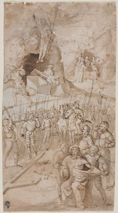 Trois scènes de la Passion du Christ (recto) Esquisse architecturale (verso), 1500s - Unbekannt