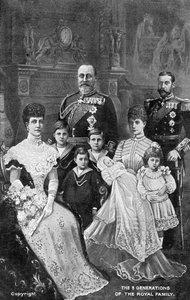 Trois générations de la famille royale britannique, vers 1903