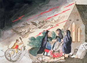 Trois sorcières dans un cimetière - Unbekannt