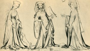 Trois jeunes femmes, vers 1400 - Unbekannt