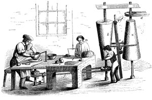 Lancer un vase en terre cuite, vers 1860
