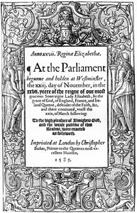 Page de titre des Actes du Parlement
