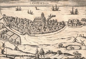 Ville de Landskrona, Suède, années 1580