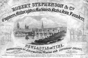 Carte de visite de Robert Stephenson & Company, ingénieur anglais, vers 1800