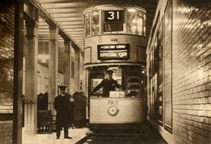 Tramway dans le métro Kingsway, Londres, 1931, 1933