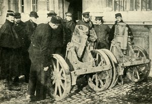 Mortiers de tranchée capturés aux Allemands, Première Guerre mondiale, 1914, vers 1920