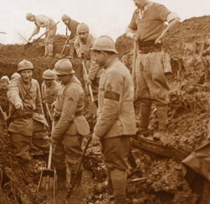 Tranchées, Quennevières, nord de la France, vers 1914-1918