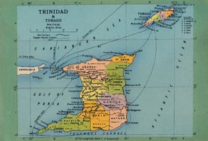 Carte de Trinité-et-Tobago, vers années 1940 - Unbekannt