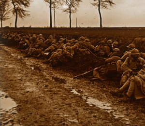 Troupes au bord de la route, vers 1914-1918 - Unbekannt