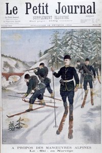 Troupes à skis en manœuvres alpines, Norvège, 1902