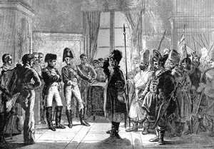 Le tsar Alexandre Ier présentant des troupes russes à Napoléon, 8 juillet 1807, 1882-1884 - Unbekannt