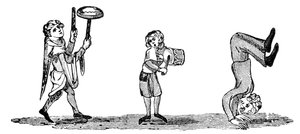 Acrobaties avec musiciens, 14e siècle, 1833