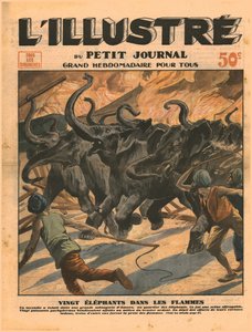 Vingt éléphants dans les flammes, 1932 - Unbekannt