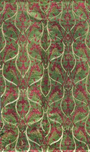 Velours bicolore avec or dans un motif en treillis doublement courbé, 1450-1500 - Unbekannt