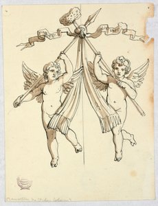 Deux anges avec lance et éponge sacrée - Unbekannt