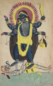 Deux aspects de Kali : Kali dansant sur Shiva, vers 1880 - 1890 - Unbekannt