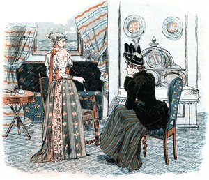 Deux dames délicates parlant ensemble dans une pièce délicate