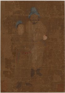 Deux figures masculines, debout, dynastie Ming, 17e siècle