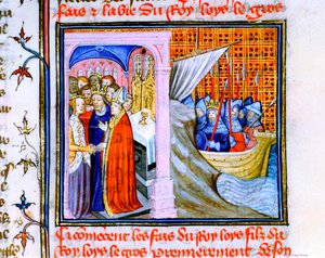 Deux scènes de la Chronique de Saint Denis, fin du 14ème siècle - Unbekannt