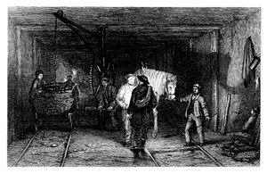 Scène souterraine dans une mine de charbon, 1860