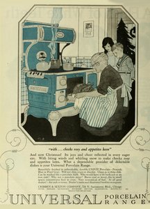 Gamme de porcelaine universelle, publicité du Saturday Evening Post, vers 1920-1925