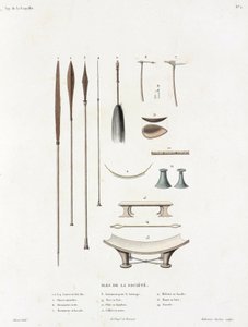 Divers outils des îles de la Société