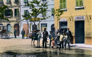 Vendeurs de légumes, Gibraltar, 1945