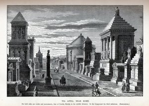 Via Appia près de Rome, reconstruction