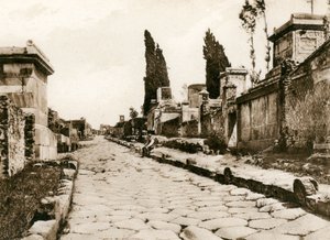 Via delle Tombe, Pompéi, Italie, vers 1900