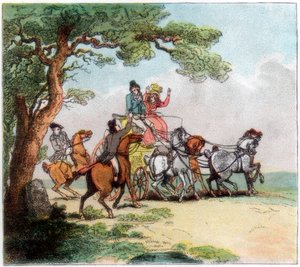 Les vicissitudes de la route en 1787, le bandit de grand chemin, Lord Barrymore arrêté, 1890