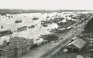 Vue depuis le pont Hooghly, Calcutta, Inde, 1895