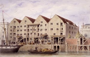 Vue du quai de Chamberlain, Tooley Street, Bermondsey, Londres, 1846