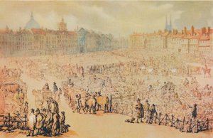 Vue du marché de Smithfield, Londres, 1810
